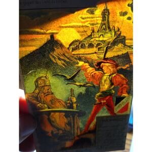 Vintage German Hold-to-Light Postcard Emperor Barbarossa Kyffhaeuser Mountain